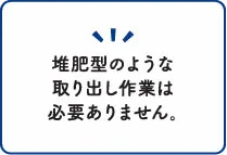 堆肥型のような取り出し作業は必要ありません。